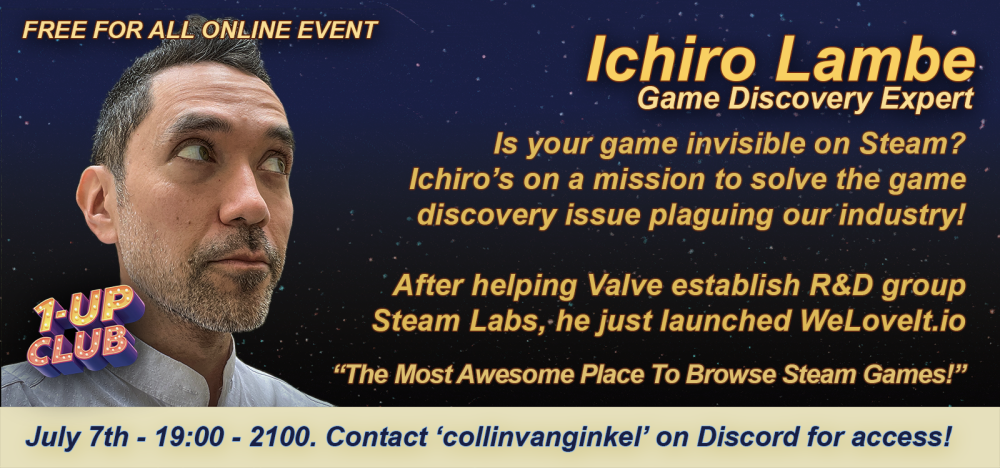 Webinar: Ichiro Lambe on Game Discovery logo