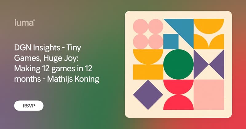 DGN Insights - Tiny Games, Huge Joy: Making 12 games in 12 weeks - by Mathijs Koning logo